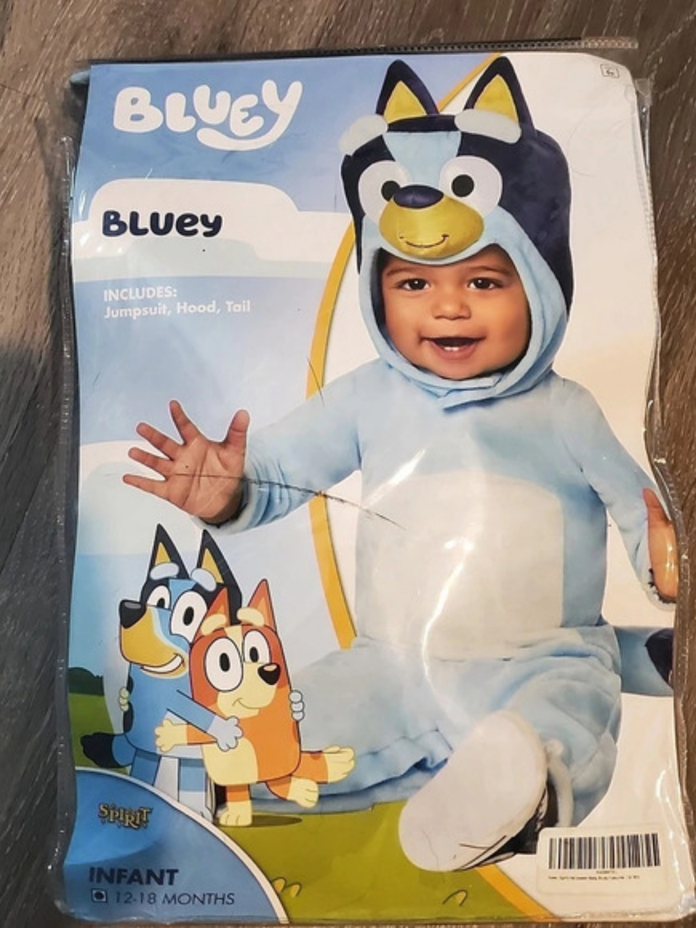 Bluey costume Hooded Blue Baby 12-18M Like New
